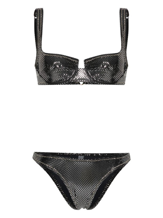Black Brigitte Metallic Bikini Set