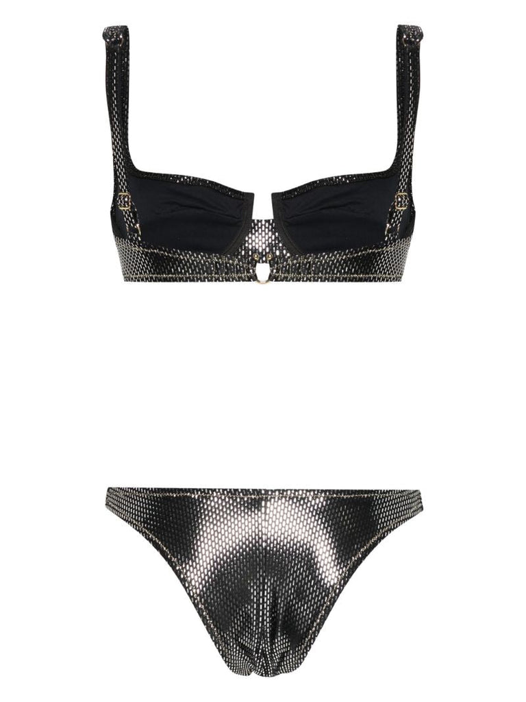 Black Brigitte Metallic Bikini Set