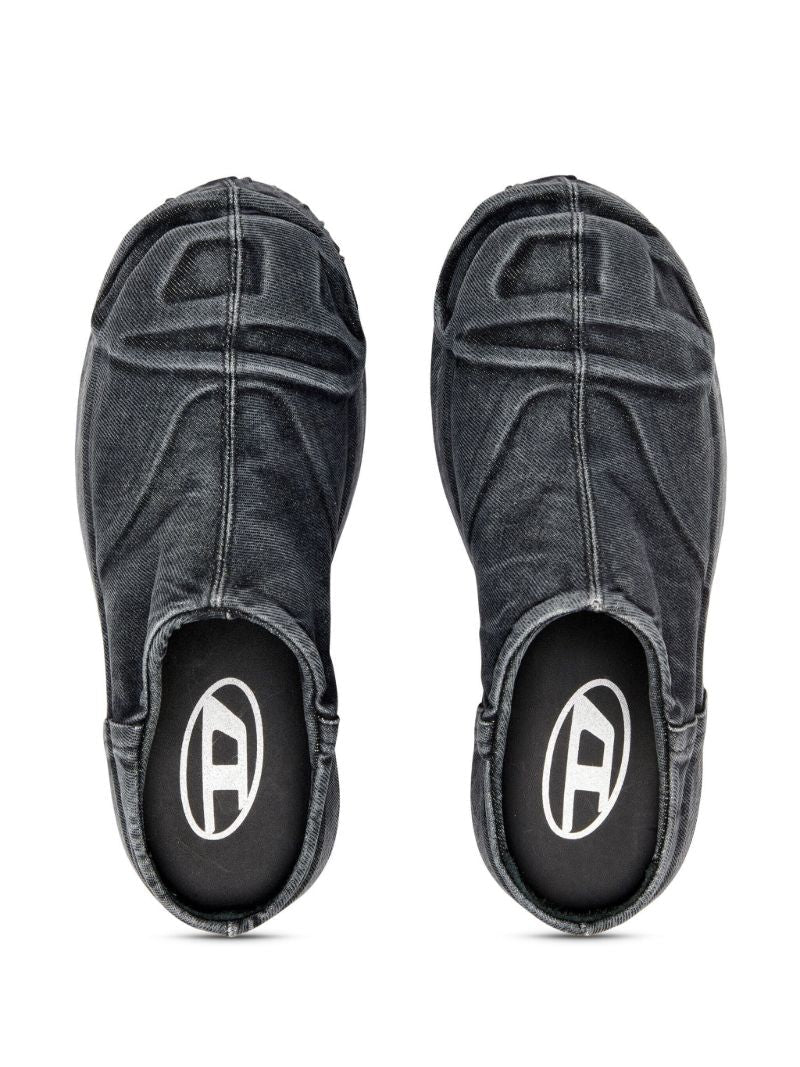 Black D-hammer Denim Mules