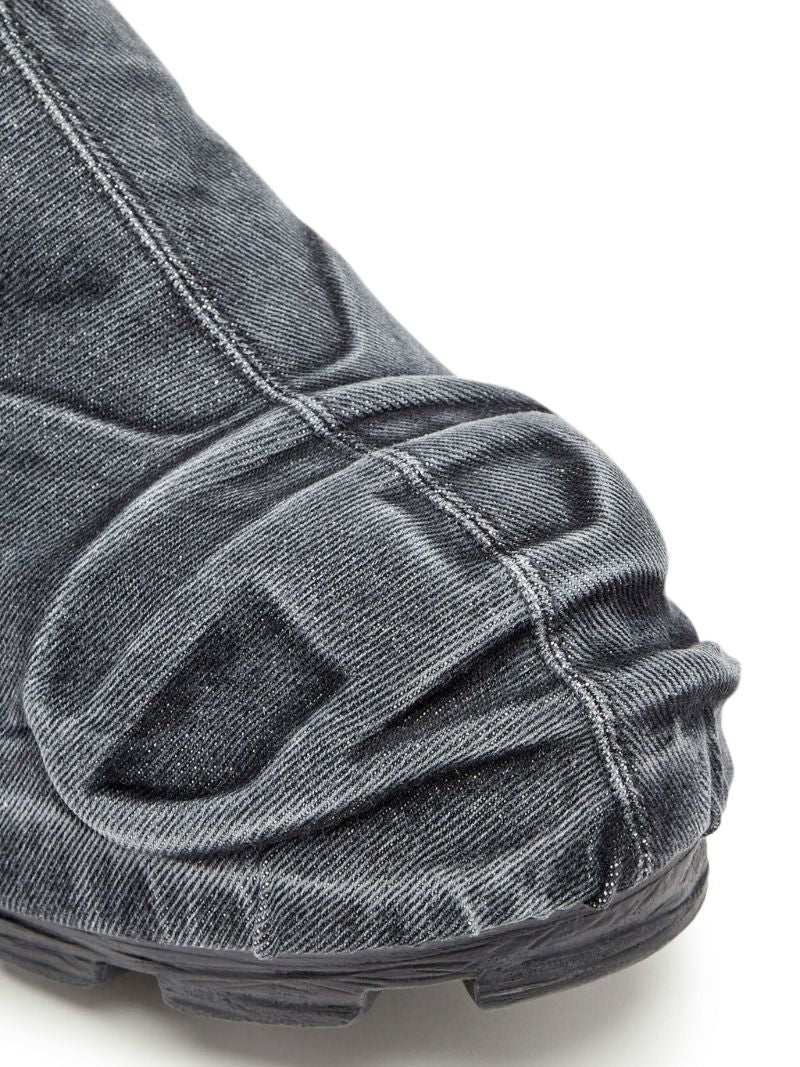 Black D-hammer Denim Mules