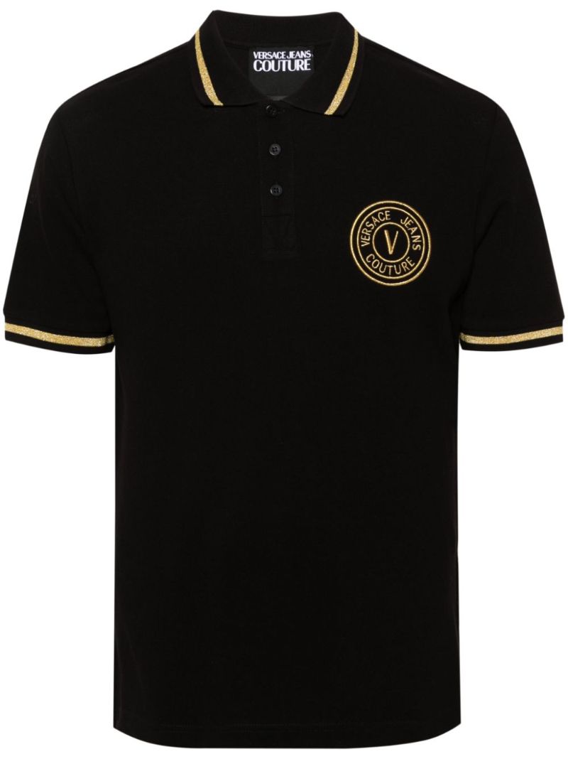 Black Logo-embroidered Polo Shirt