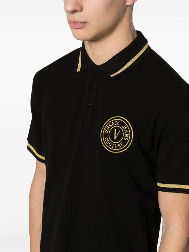 Black Logo-embroidered Polo Shirt
