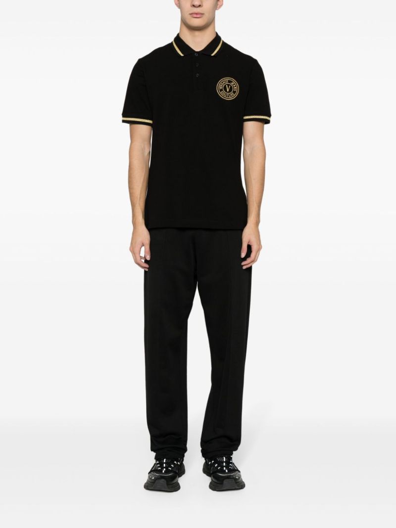 Black Logo-embroidered Polo Shirt