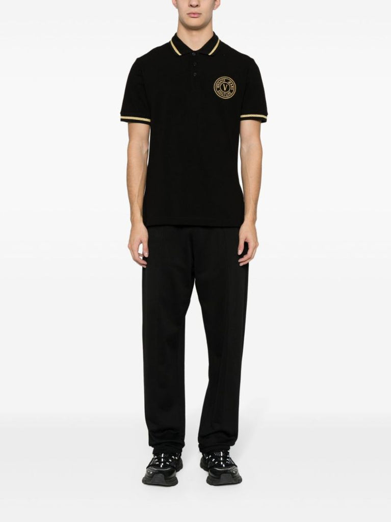 Black Logo-embroidered Polo Shirt