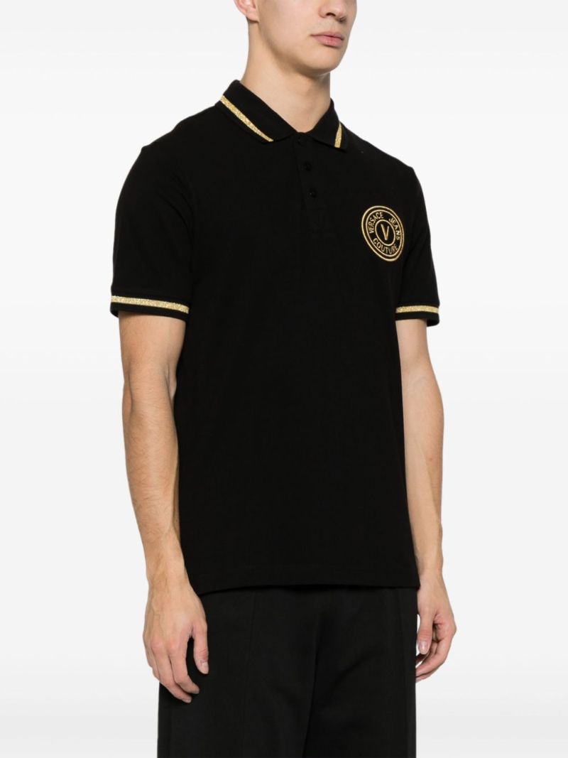 Black Logo-embroidered Polo Shirt