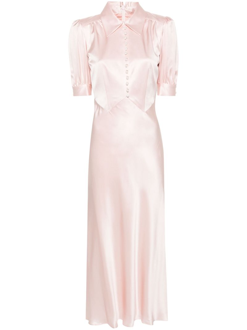 Pink Silk Midi Dress