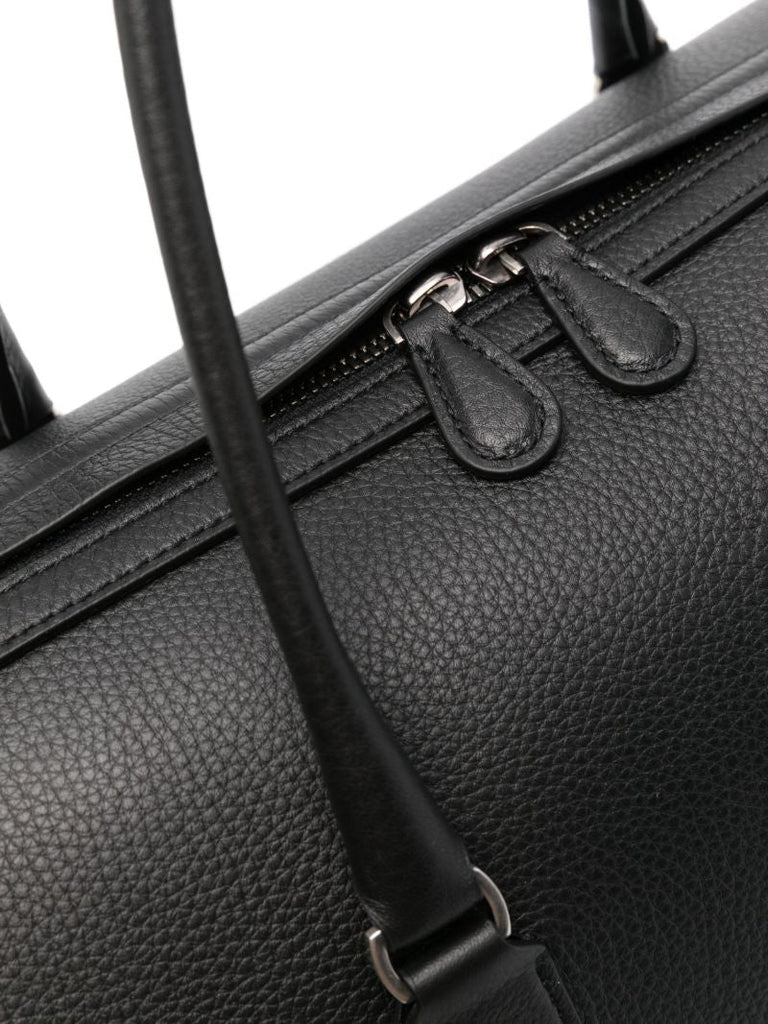 Black Iowa Leather Duffle Bag