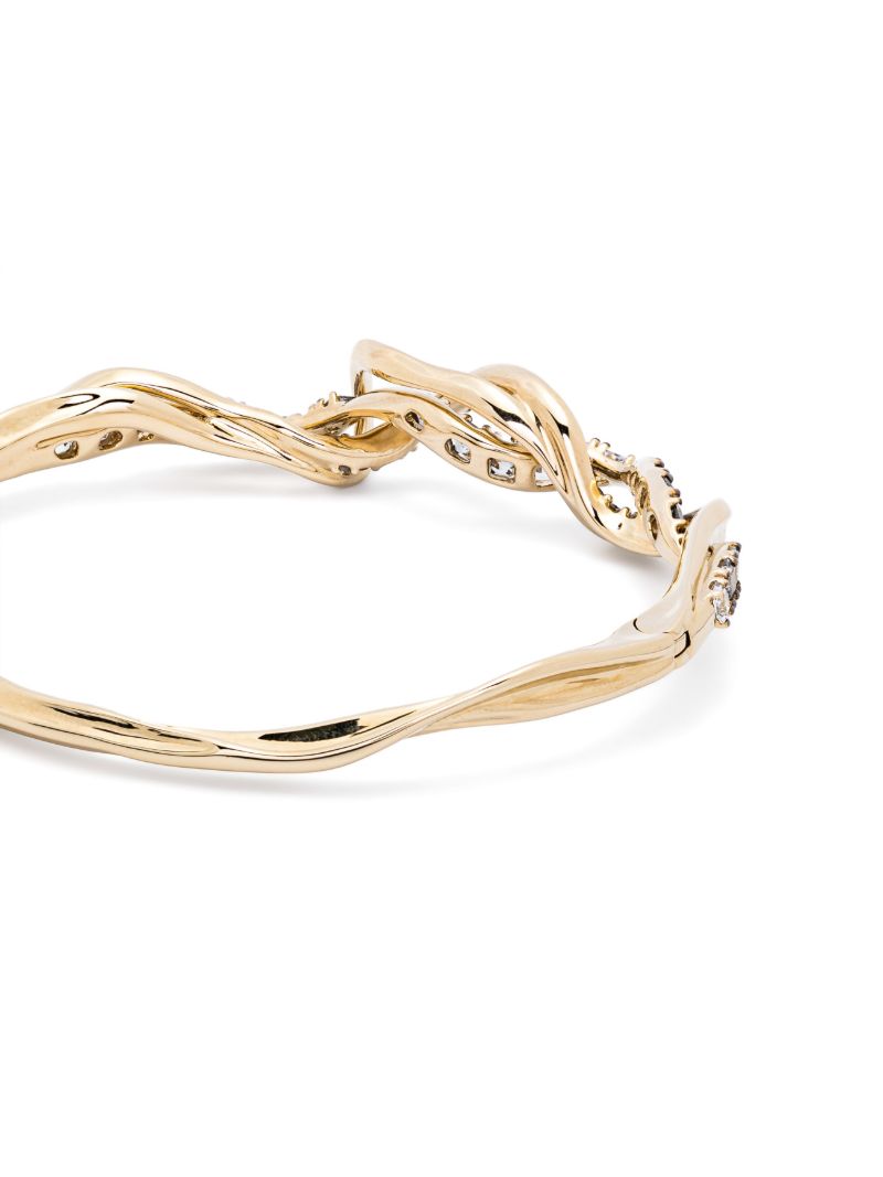18k Yellow Gold Vapour Diamond and Spinel Bangle