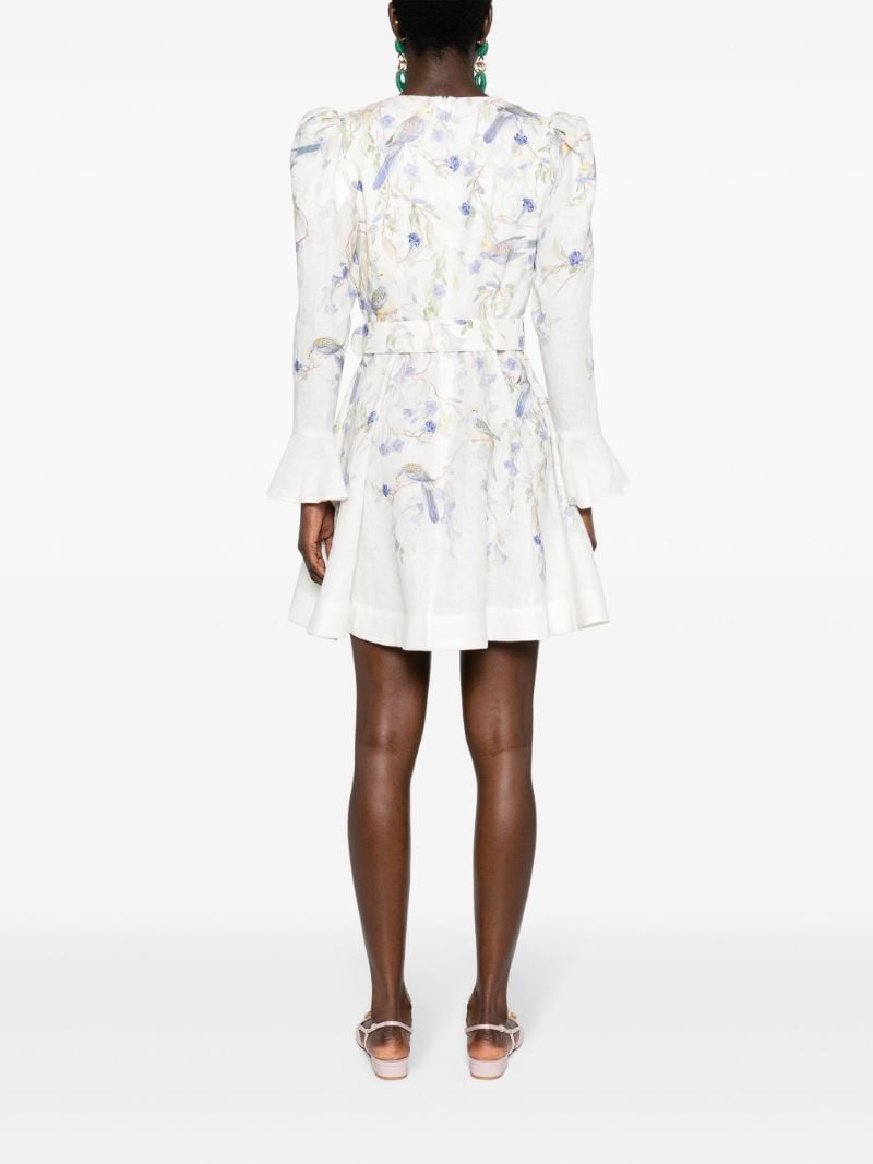 White Natural Linen Mini Dress
