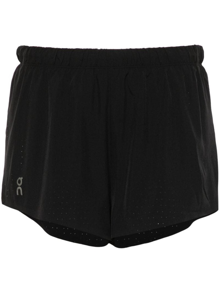 Black Logo Print Running Shorts