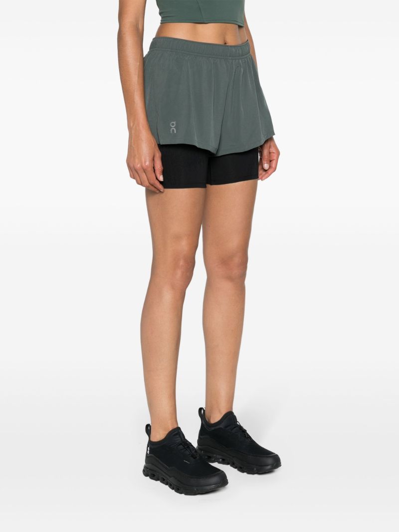 Grey and Black Layered Running Shorts