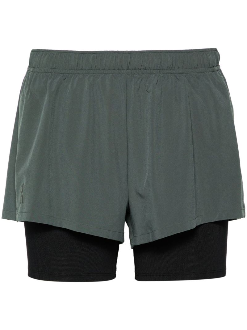 Grey and Black Layered Running Shorts