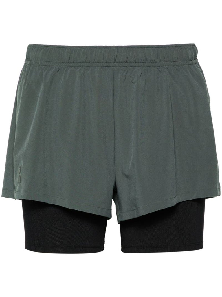 Grey and Black Layered Running Shorts