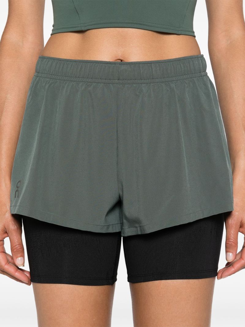 Grey and Black Layered Running Shorts