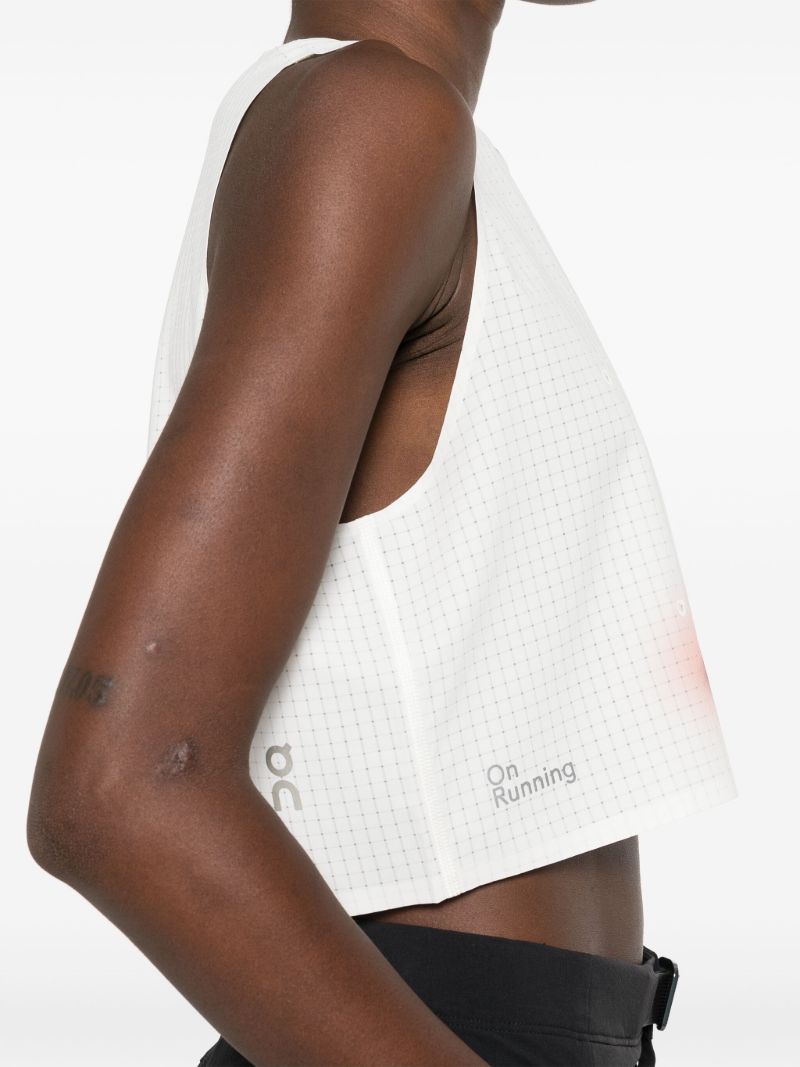 White Pace Sleeveless Crop Top