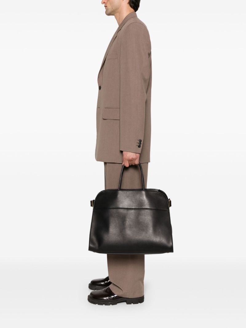 Black Margaux 17 Leather Tote Bag