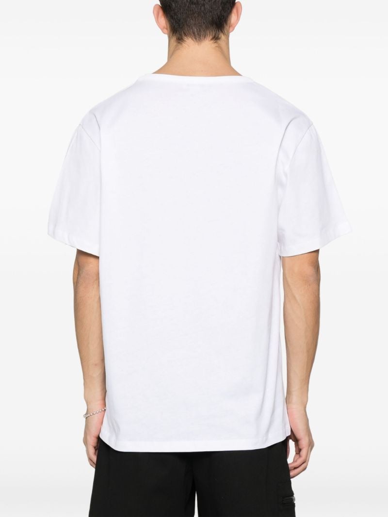 White Skull Print Cotton T-shirt
