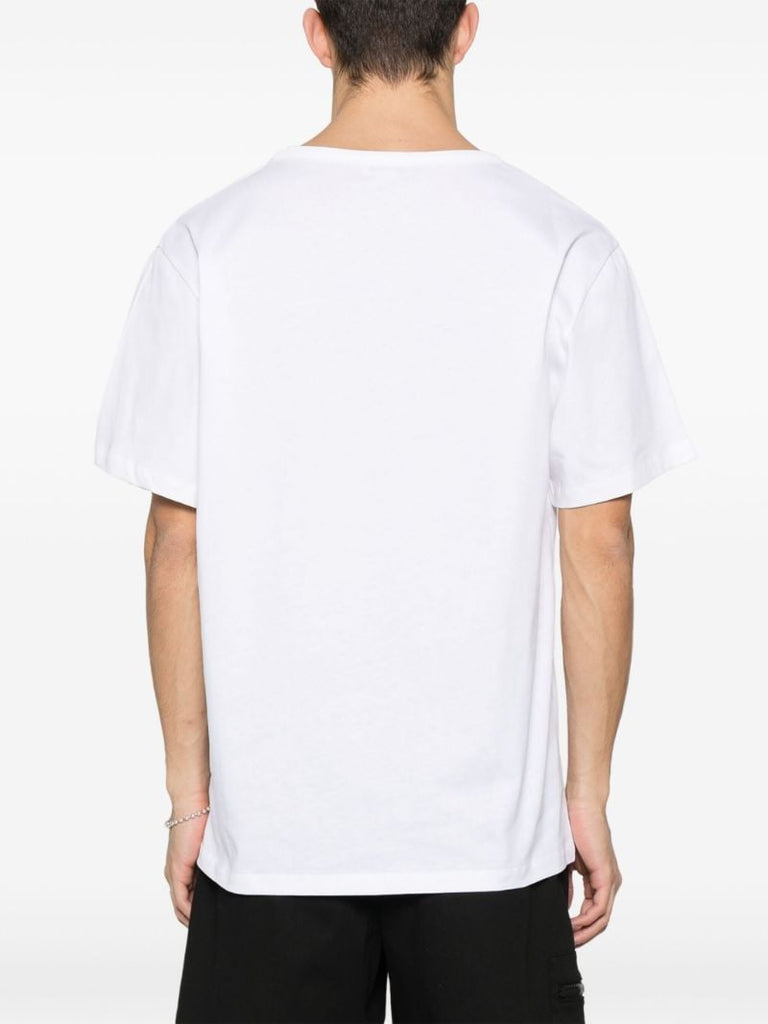 White Skull Print Cotton T-shirt