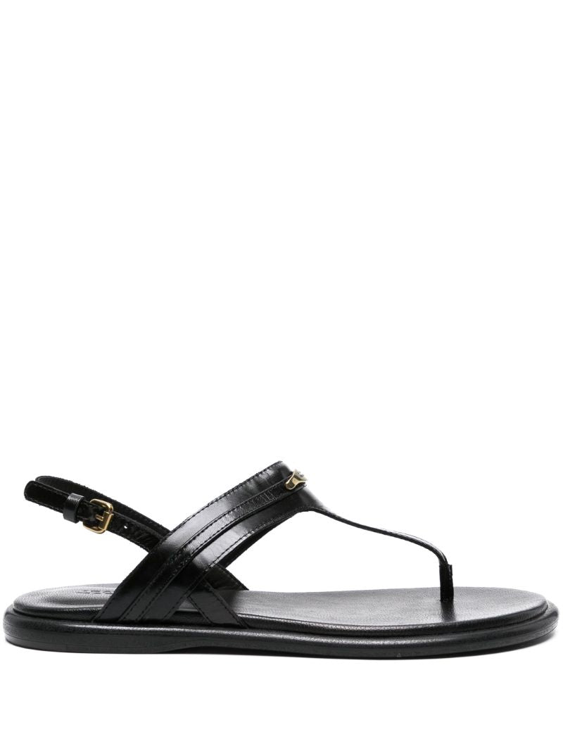 Black Leather Sandals