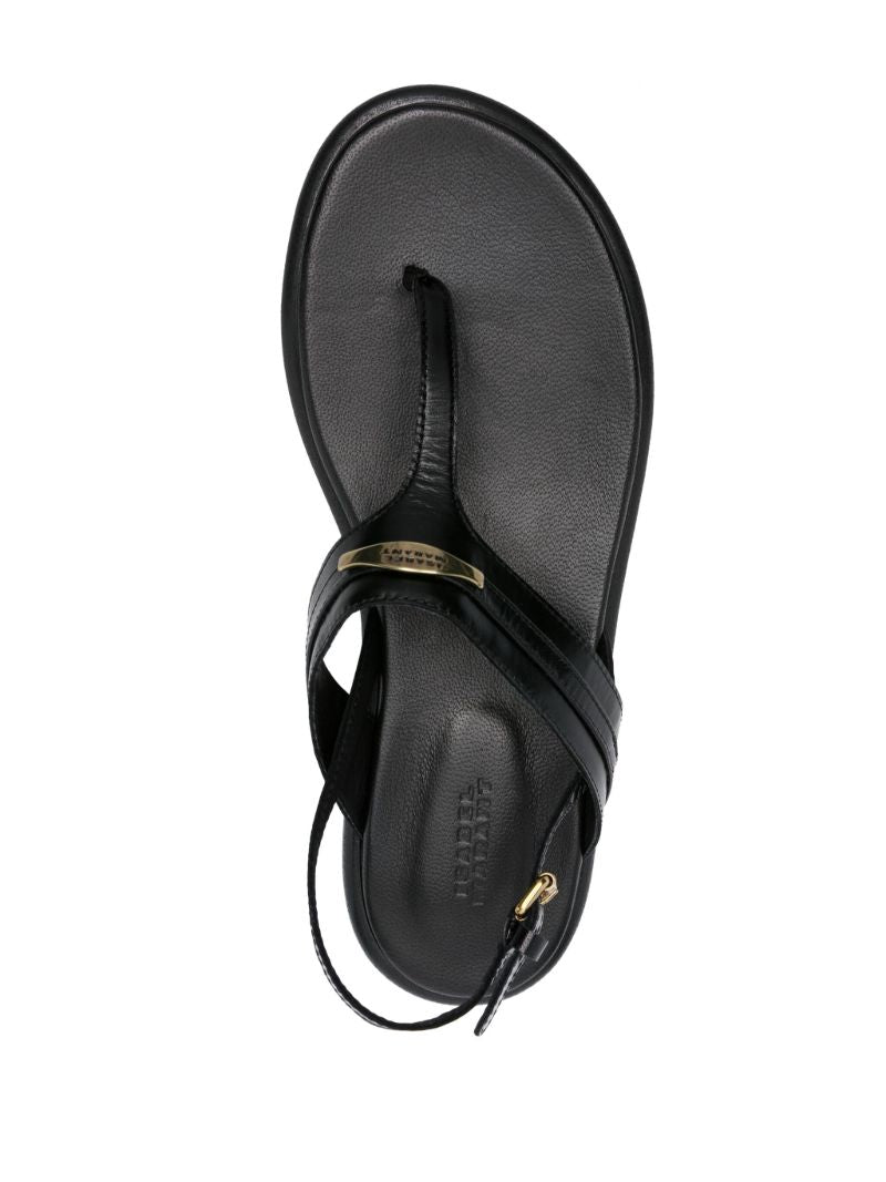 Black Leather Sandals