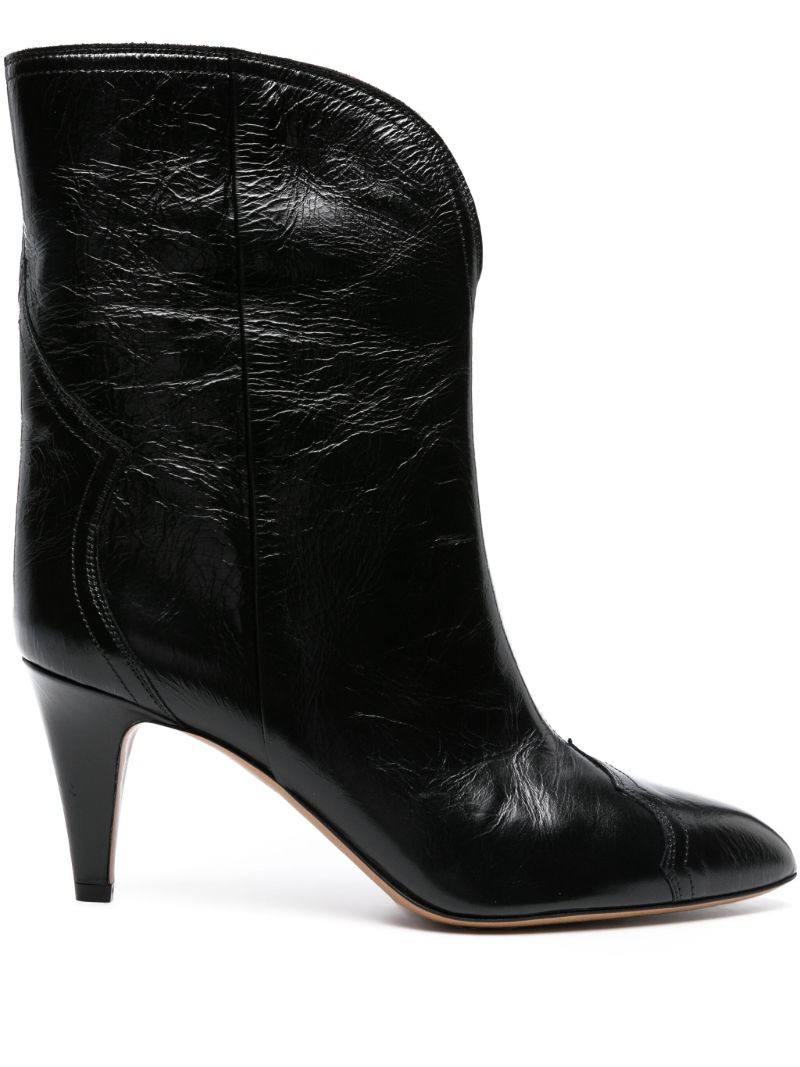 Black Dahope Leather Ankle Boots