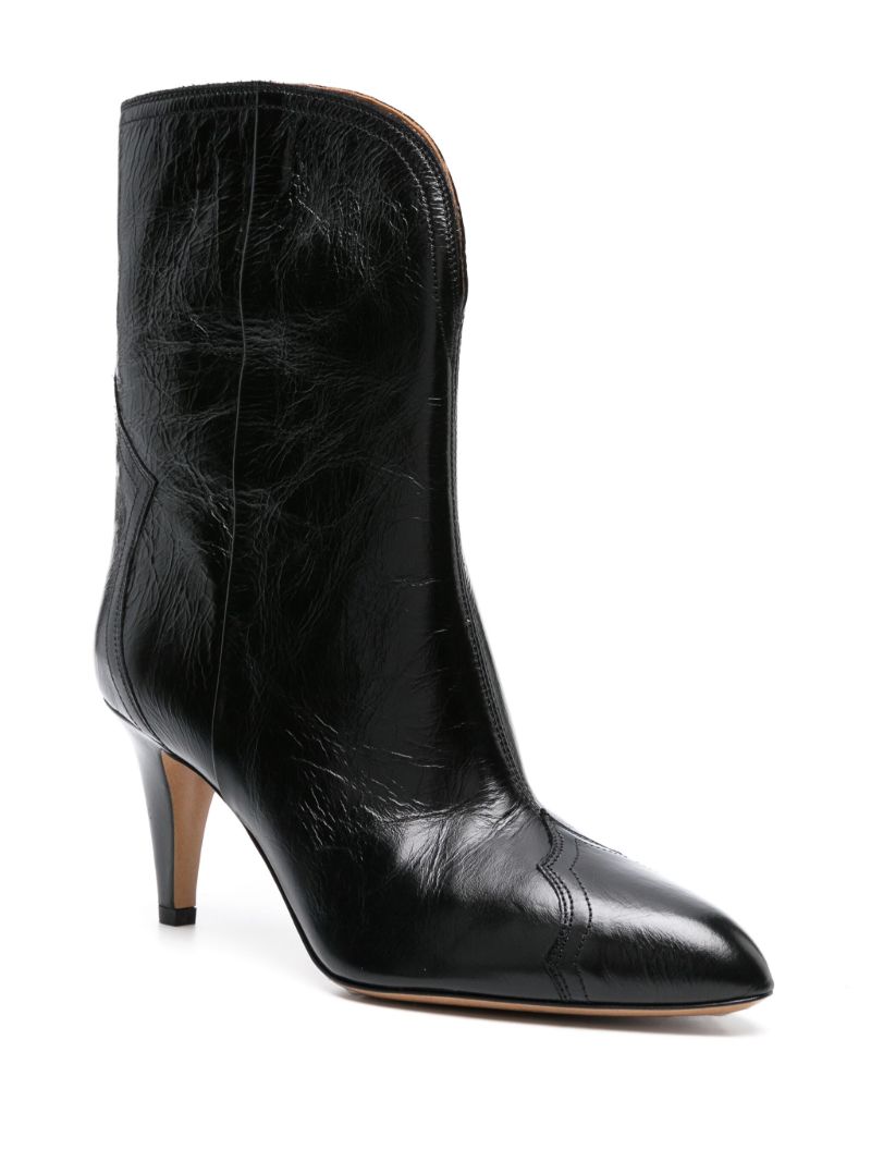 Black Dahope Leather Ankle Boots