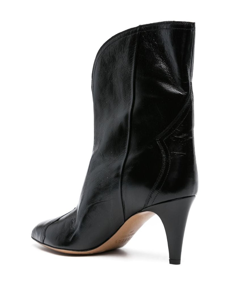 Black Dahope Leather Ankle Boots