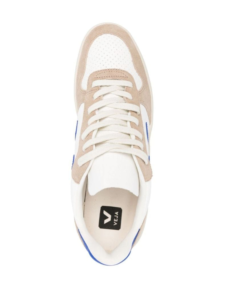 White V-10 Leather Sneakers