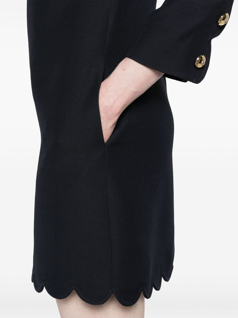 Black Wool-silk Mini Dress