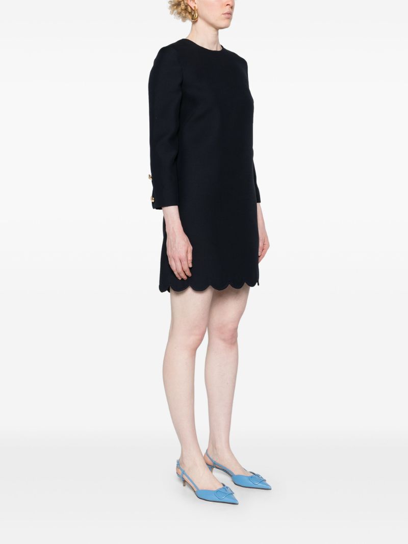 Black Wool-silk Mini Dress
