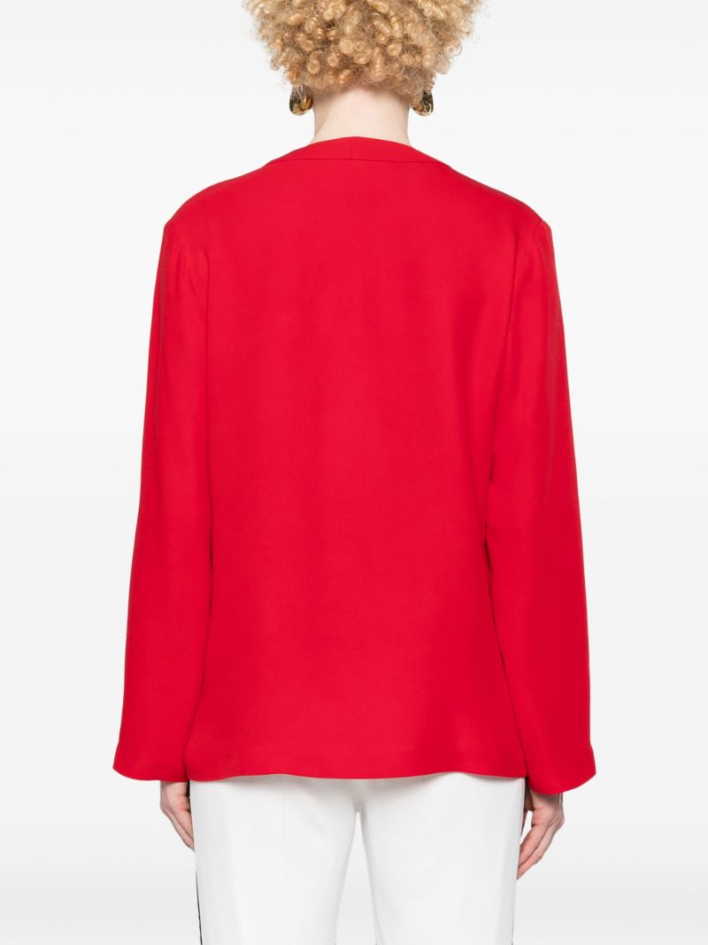 Red V Gold Silk Shirt