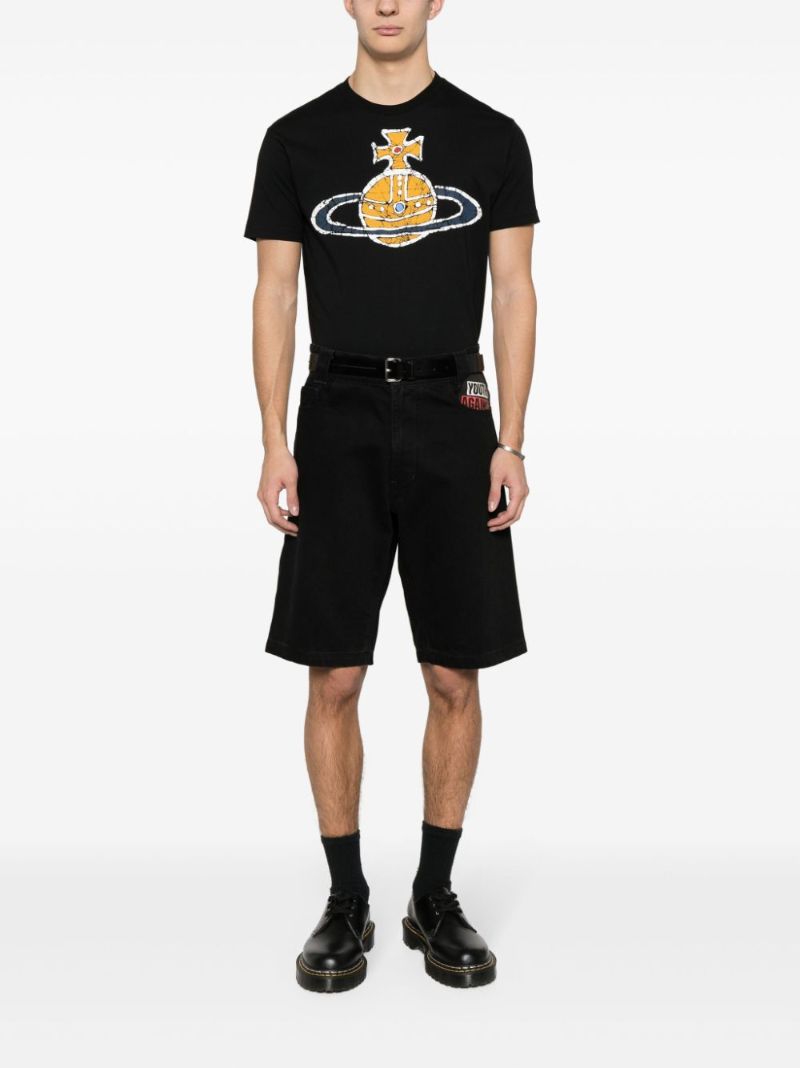 Black Time Machine Cotton T-shirt
