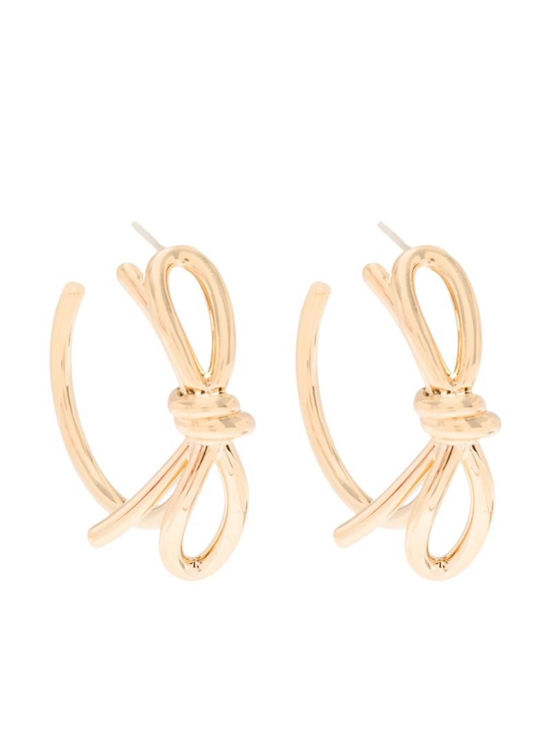 Gold Bow Detail Hoop Earrings