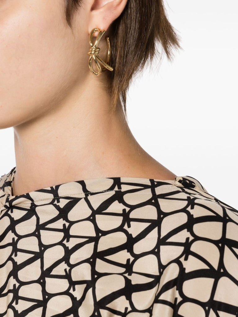 Gold Bow Detail Hoop Earrings