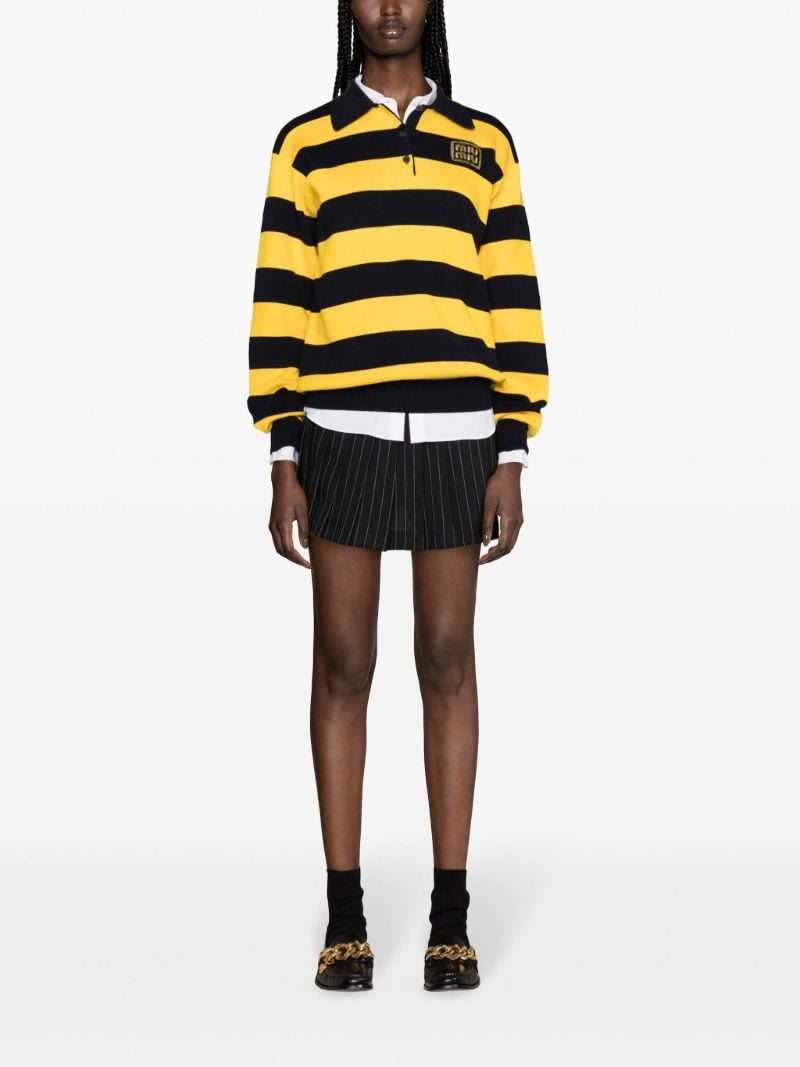 Blue Striped Polo Top