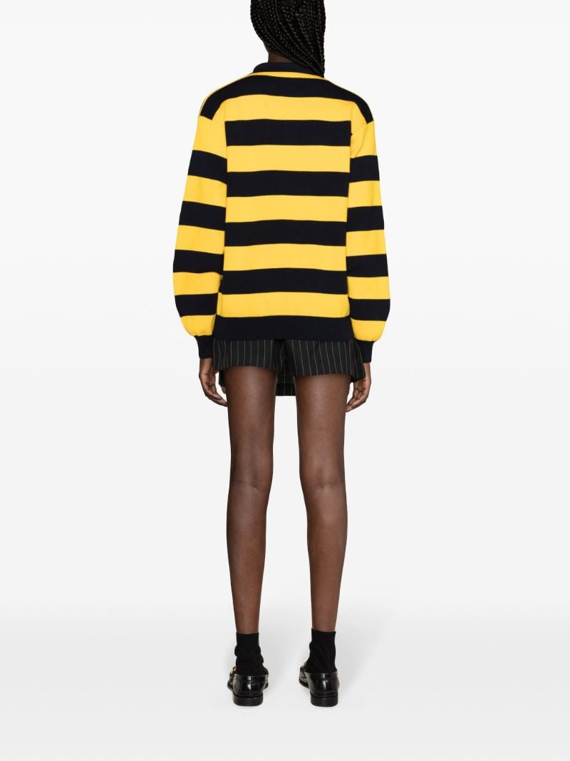 Blue Striped Polo Top