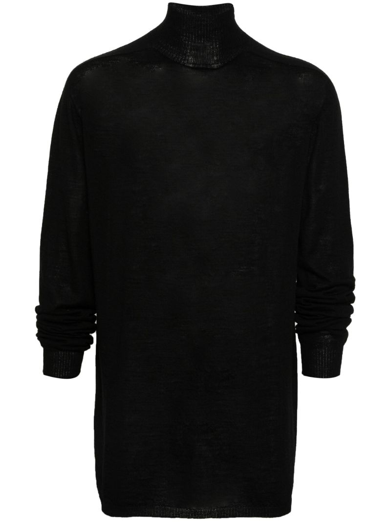 Black Roll-neck Wool Sweater