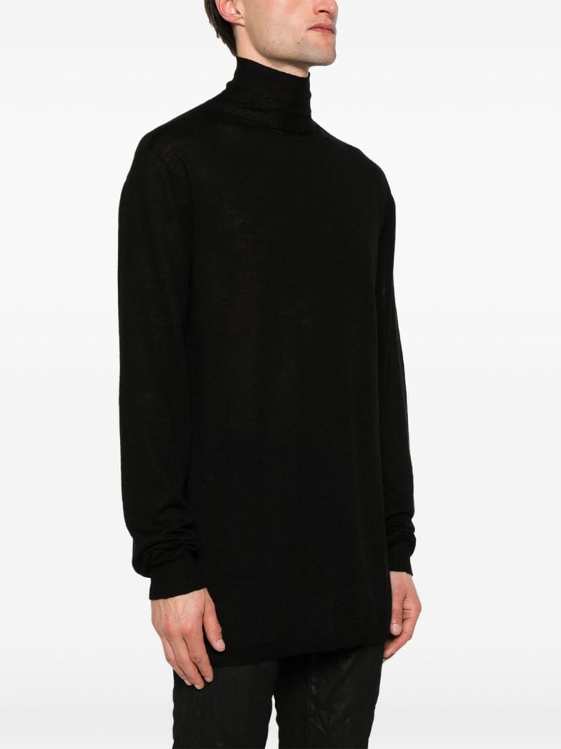 Black Roll-neck Wool Sweater