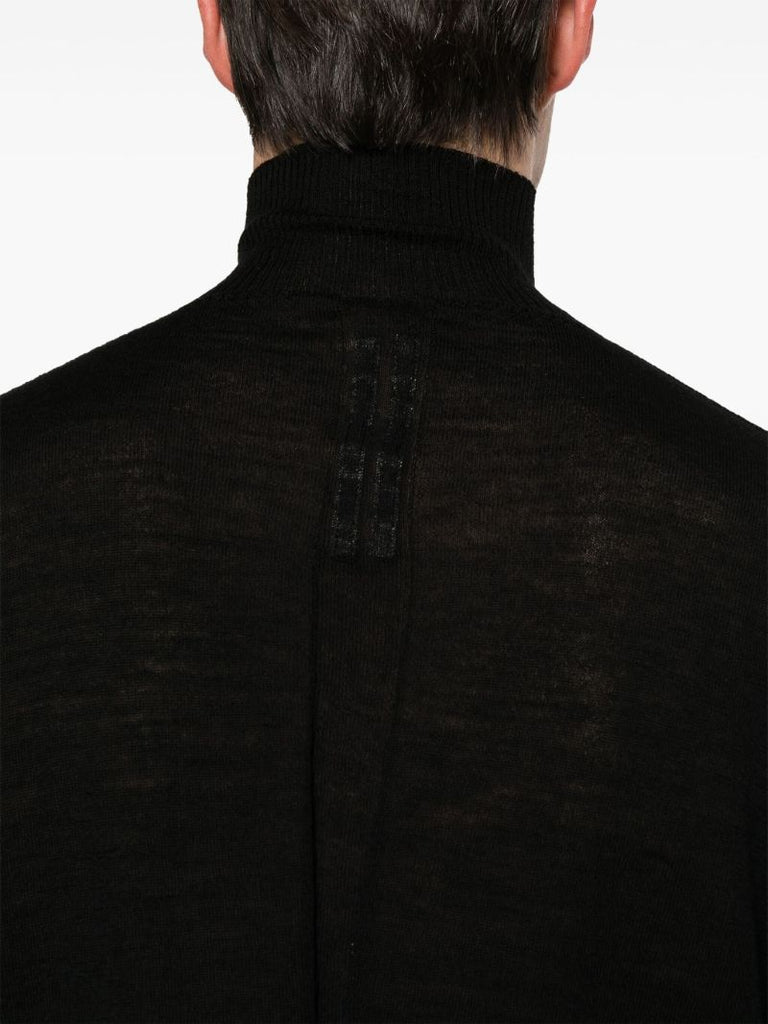 Black Roll-neck Wool Sweater