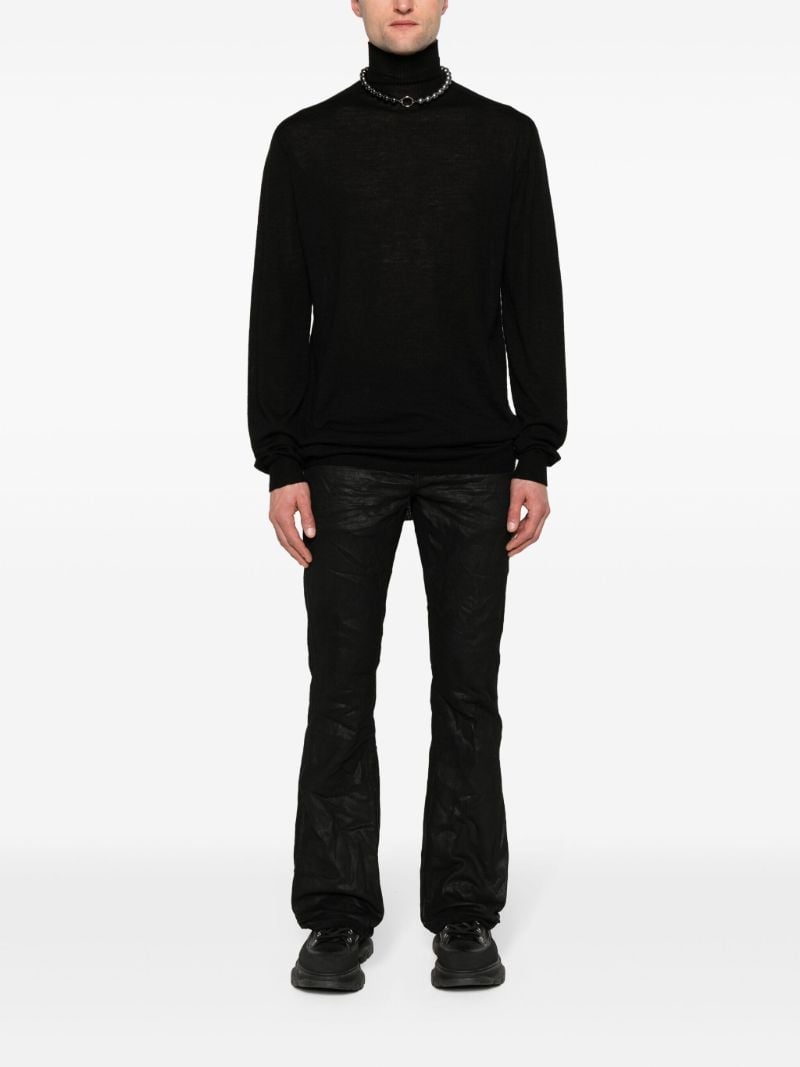 Black Roll-neck Wool Sweater