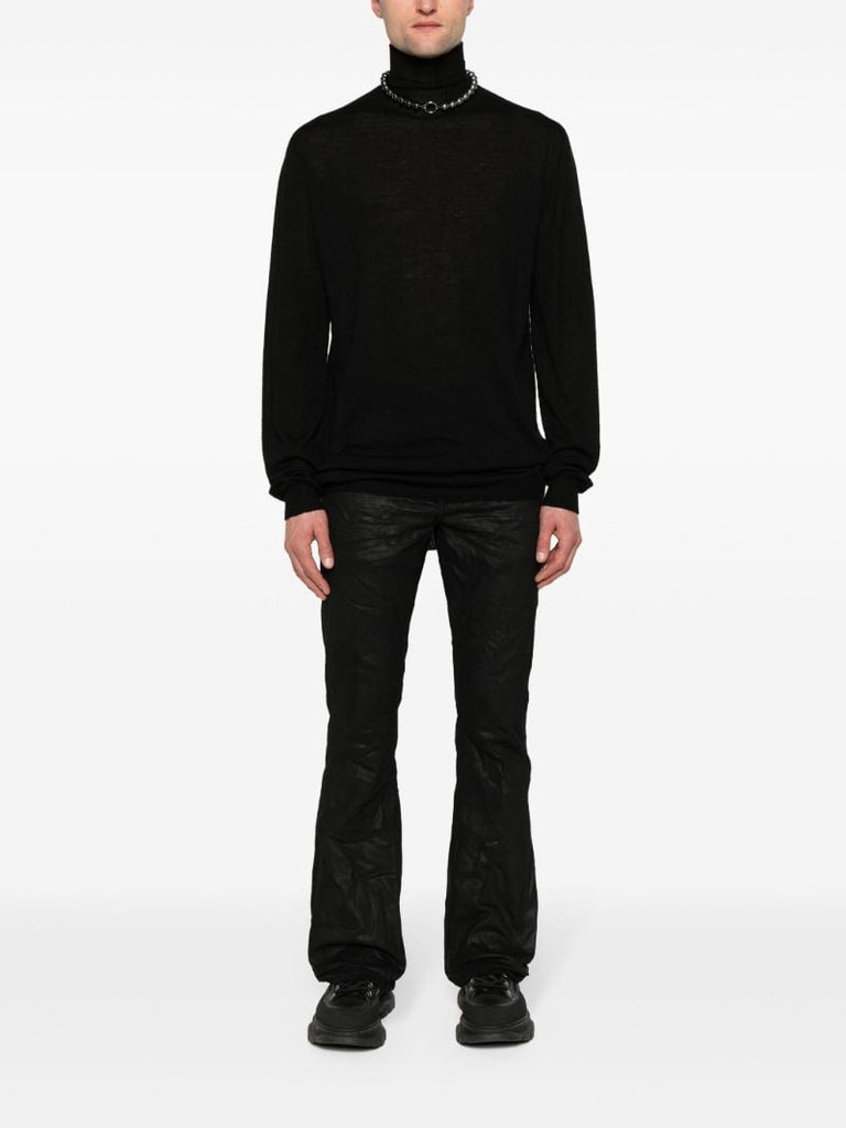 Black Roll-neck Wool Sweater