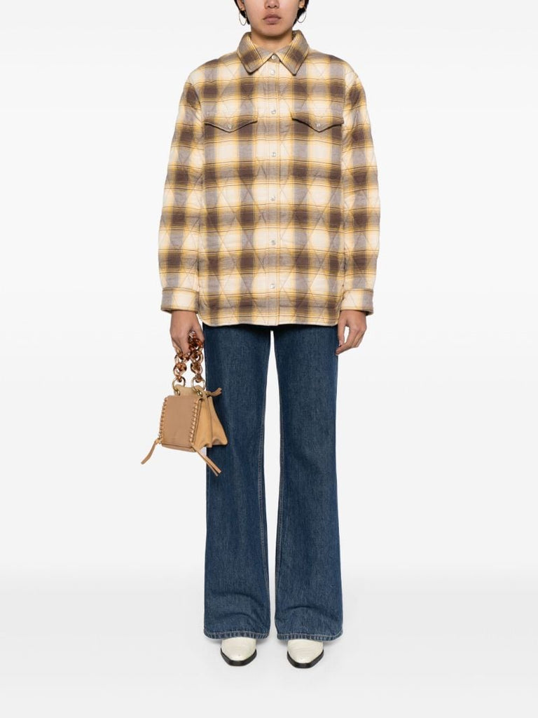 Neutral Mysena Quilted Shirt Jacket