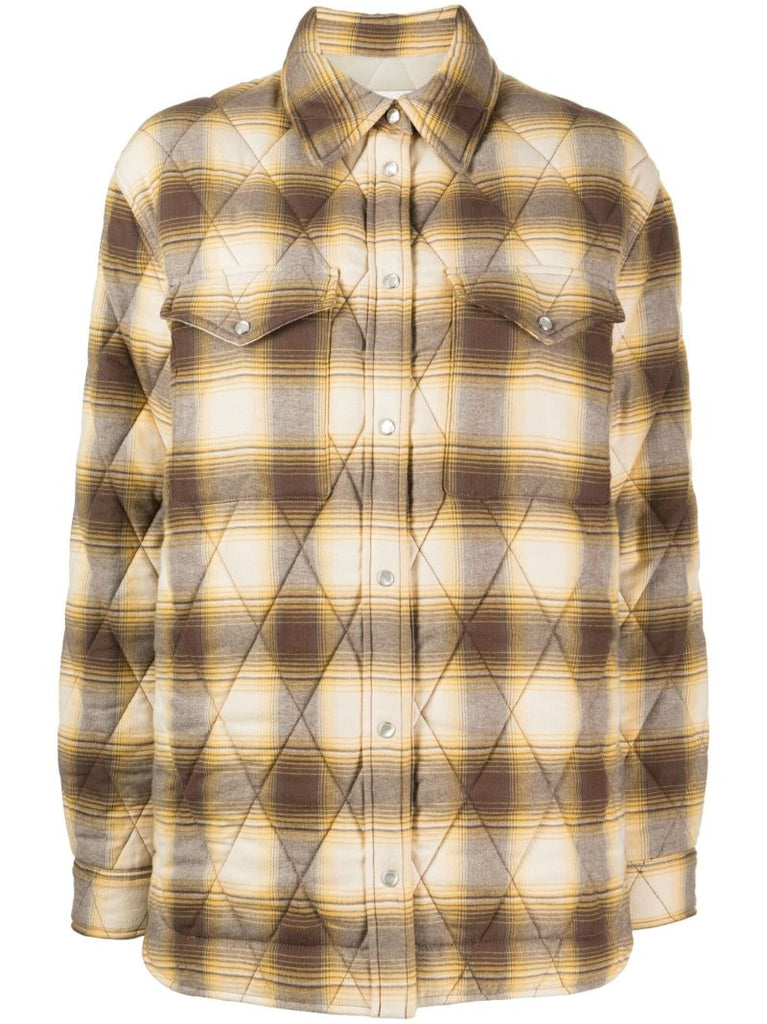 Neutral Mysena Quilted Shirt Jacket