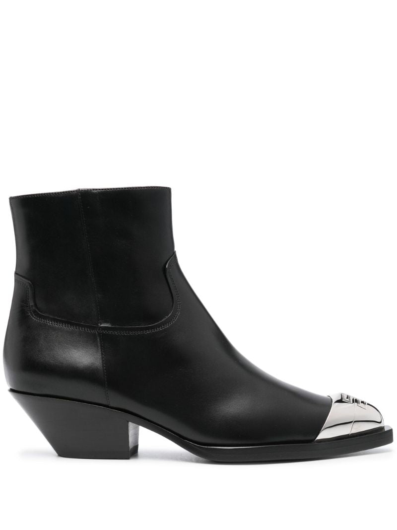 Black 4g Leather Ankle Boots