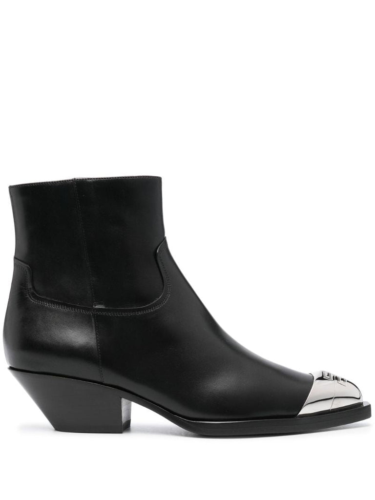 Black 4g Leather Ankle Boots