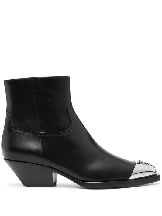 Black 4g Leather Ankle Boots