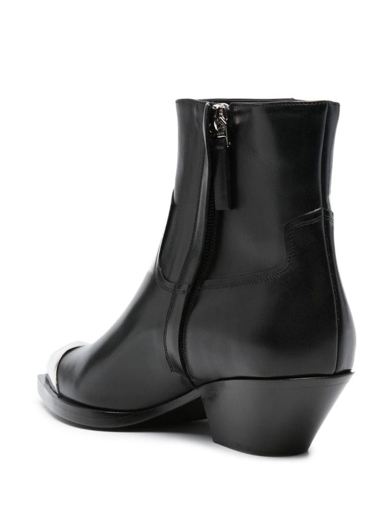Black 4g Leather Ankle Boots