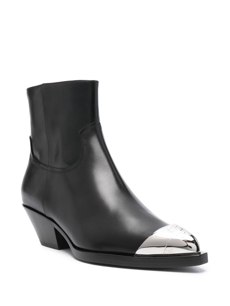 Black 4g Leather Ankle Boots