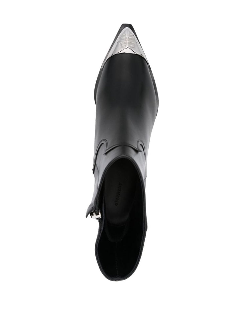 Black 4g Leather Ankle Boots
