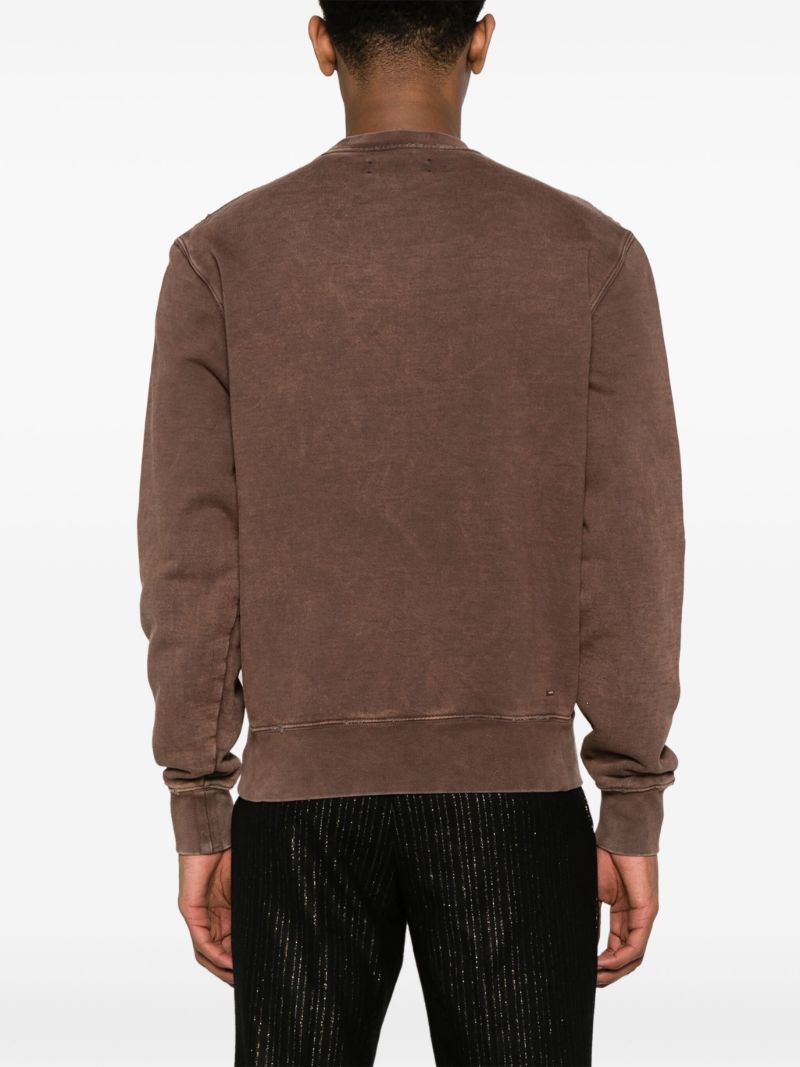 Brown Eagle-print Cotton Sweatshirt